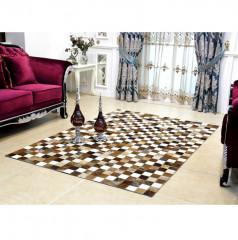 Luxusní koberec, kůže, typ patchworku, 120x184 cm, KOBEREC KOŽA typ3