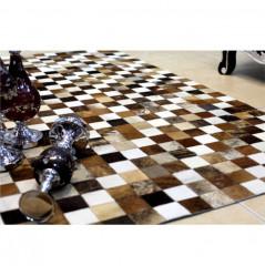 Luxusní koberec, kůže, typ patchworku, 120x184 cm, KOBEREC KOŽA typ3