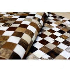 Luxusní koberec, kůže, typ patchworku, 80x144 cm, KOBEREC KOŽA typ3