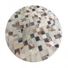 Luxusní koberec, kůže, typ patchworku, 150x150 cm, KOBEREC KOŽA typ10