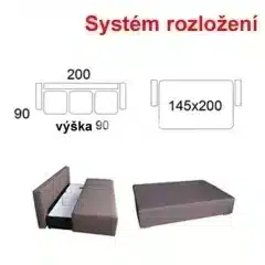 Pohovka Aneta+2T sv.šedá