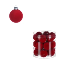 Sametové ozdoby, pr. 4 cm (18 ks) VAK132 RED