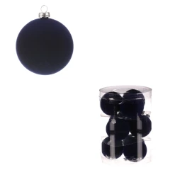 Kulaté sametové ozdoby - pr. 6 cm, modré, cena za balení (9 ks). VAK134 BLUE