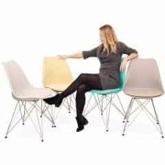 Židle, béžová capuccino + chrom, METAL