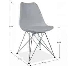 Židle, studená šedá + chrom, METAL
