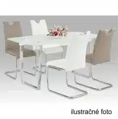 Jídelní židle, ekokůže tmavě šedá / chrom, Abira NEW