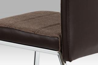 Jídelní židle HC-586 COF2 - coffee látka + hnědá koženka