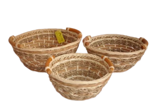 Set 3 kusů ratanových košíků