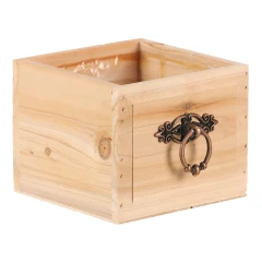 Šuplík dřevěný - obal na květiny, barva přírodní AB2209
