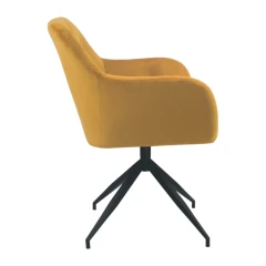 Otočná židle, hořčicová Velvet látka/černá, VELEZA NEW