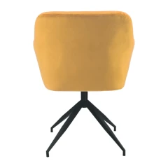 Otočná židle, hořčicová Velvet látka/černá, VELEZA NEW
