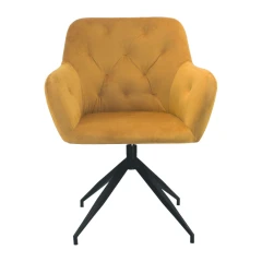 Otočná židle, hořčicová Velvet látka/černá, VELEZA NEW