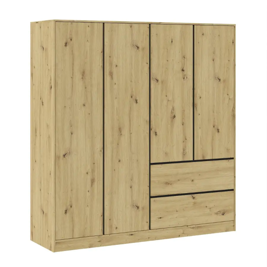 Casarredo Šatní skříň 4D2S BURELA dub artisan/antracit