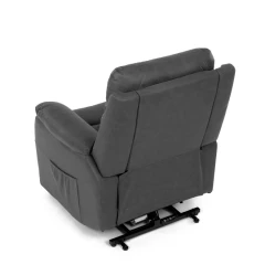 Křeslo polohovací, eletrické, 3 motory, šedá látka v dekoru broušené kůže. TV-5874 GREY
