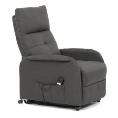 Křeslo polohovací, eletrické, šedá látka. TV-5482 GREY2