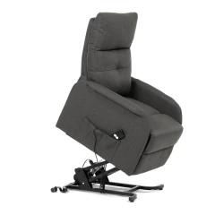 Křeslo polohovací, eletrické, šedá látka. TV-5482 GREY2