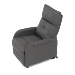 Křeslo polohovací, eletrické, šedá látka. TV-5482 GREY2