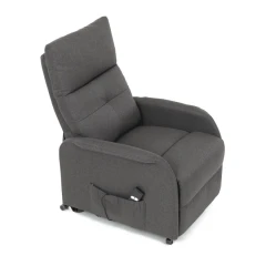 Křeslo polohovací, eletrické, šedá látka. TV-5482 GREY2