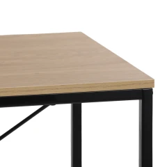 Stůl pracovní s regálem, MDF, dekor dub, černý kov GD-512 OAK