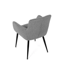 Židle jídelní, světle šedá látka, černý kov DCH-P3146 SIL2