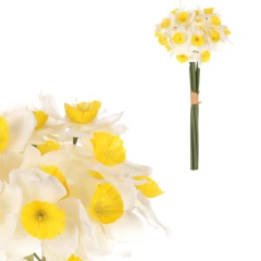Narcisky - umělá kytice, bílá barva KN7047 WT