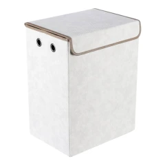 Koš látkový - skládací s víkem, vysoký, krémový DT3004 CRM