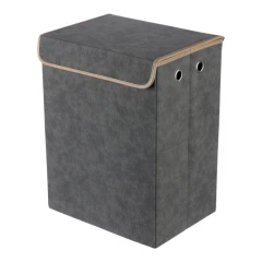 Koš látkový - skládací s víkem, vysoký, šedý DT3004 GREY