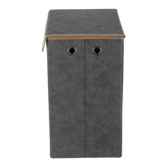 Koš látkový - skládací s víkem, vysoký, šedý DT3004 GREY