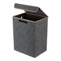 Koš látkový - skládací s víkem, vysoký, šedý DT3004 GREY