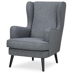 Křeslo, šedá látka, nohy buk AK-A1318 GREY2