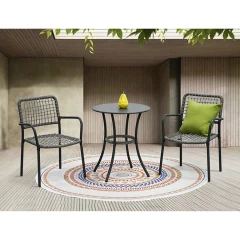 Zahradní set 1+2, stůl 60x60, židle umělý ratan barva antracit, kov antracit AZ-L1103 GREY