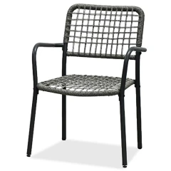 Zahradní set 1+2, stůl 60x60, židle umělý ratan barva antracit, kov antracit AZ-L1103 GREY