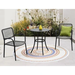 Zahradní set 1+2, stůl 60x60, židle umělý ratan barva antracit, kov antracit AZ-L1103 GREY