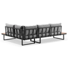 Zahradní set, hliníková variabilní sestava se stolkem, polywood tmavě hnědá barva AZS-G1925 GREY