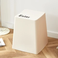 Taburet, bílá, plast, KLAVO