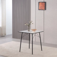 Jídelní stůl, bílá/černá, 70x70x75 cm, NALAK TYP 1