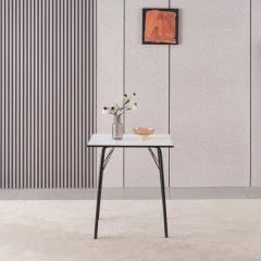 Jídelní stůl, bílá/černá, 70x70x75 cm, NALAK TYP 1