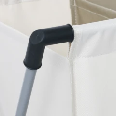 Látkový koš na prádlo, béžová/hnědá, LAUNDRY NEW TYP 2