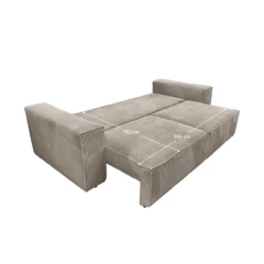 Rozkládací pohovka, šedobéžová Taupe, HARPERA BIG SOFA