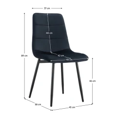 Jídelní židle, černá Velvet látka/kov, DAMIA TYP 1