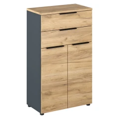 Skříňka KLAUDIUS TYP 3, grafit/dub artisan