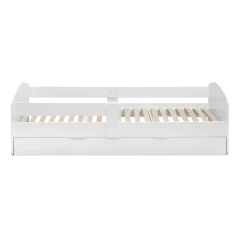 Postel s roštem a úložným prostorem 90x200, bílá, COCOLINO