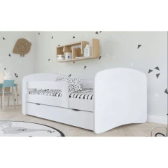 Postel s roštem a úložným prostorem 90x200, bílá, COCOLINO