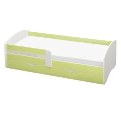 Postel s roštem a úložným prostorem 90x200, bílá/zelená, COCOLINO
