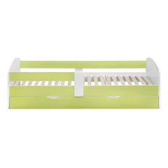 Postel s roštem a úložným prostorem 90x200, bílá/zelená, COCOLINO