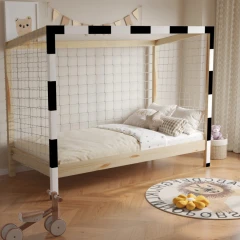 Montessori postel, přírodní/bílá/černá, 90x200, FUTAL
