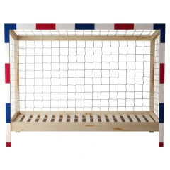 Montessori postel, přírodní/bílá/modrá/červená, 90x200, FUTAL