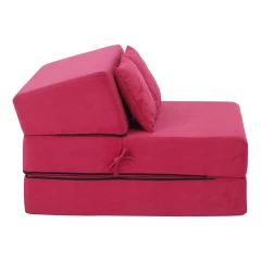 Skládací matrace/křeslo, 2v1, růžová magenta, PELOS