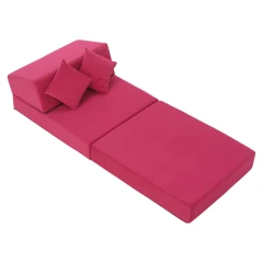 Skládací matrace/křeslo, 2v1, růžová magenta, PELOS