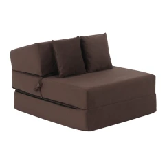 Skládací matrace/křeslo, 2v1, hnědá Taupe, PELOS